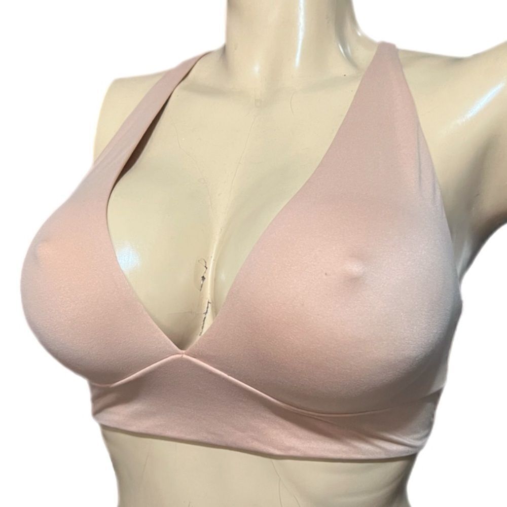 Victorias Secret Supersoft Unlined plunge Wire free Bralette Bra Beige 38C